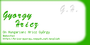 gyorgy hricz business card